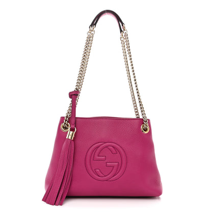 Gucci Cellarius Calfskin Small Soho Chain Shoulder Bag Bright Bouganville 1 of 10