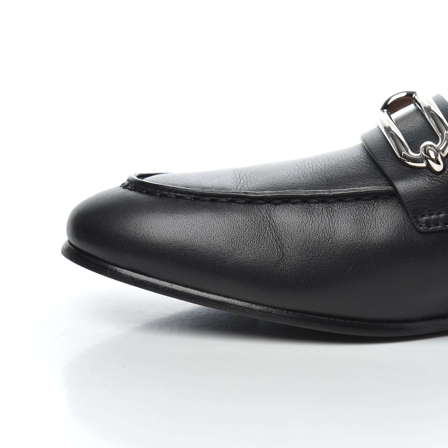 Hermes Calfskin Womens Colette Loafers 38 Black 9 of 17
