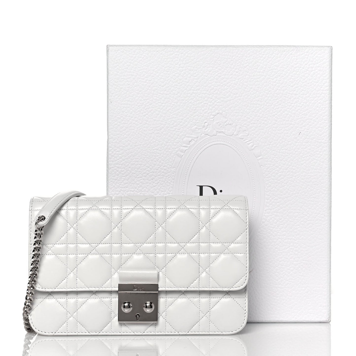 Lambskin Cannage Miss Dior Promenade Pouch White