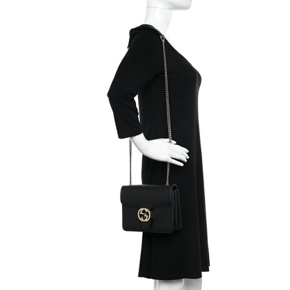 Gucci Dollar Calfskin Small Interlocking G Shoulder Bag Black 2 of 12
