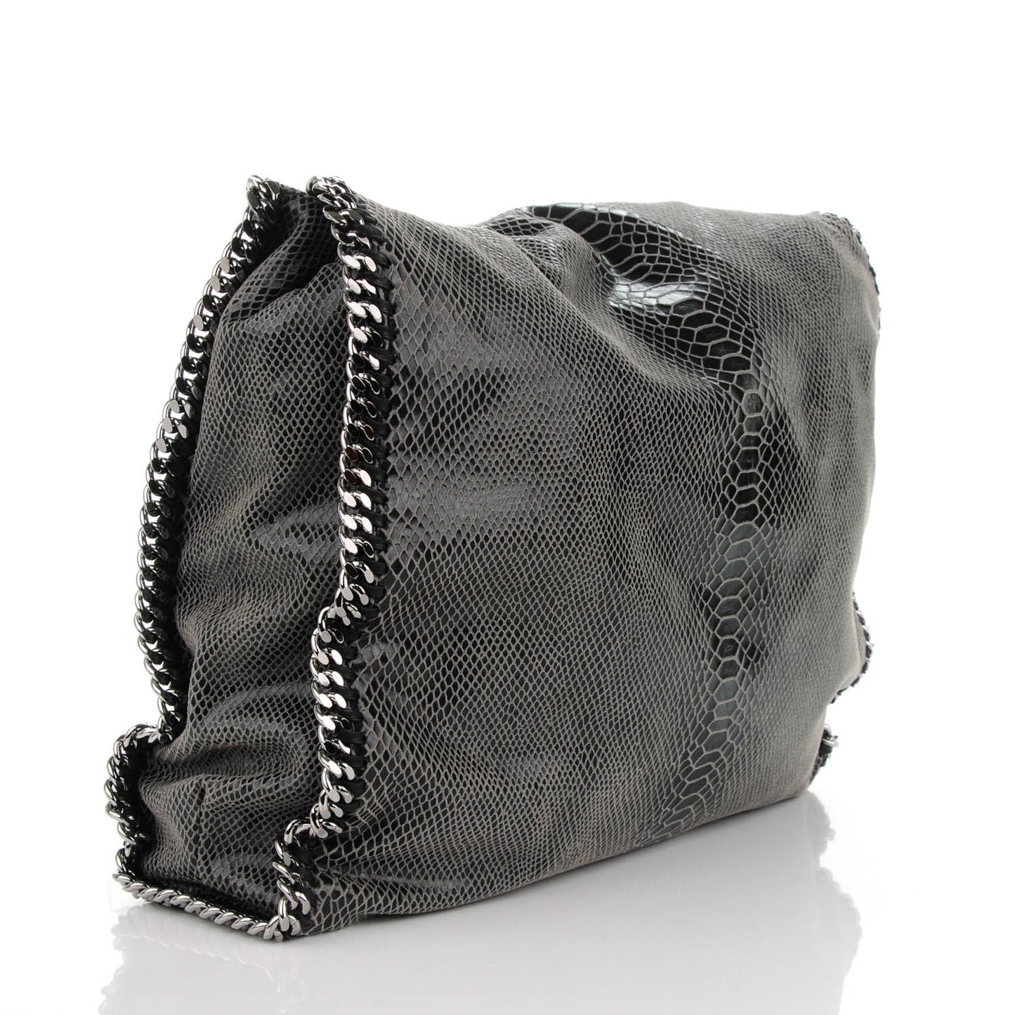 Eco Python Embossed Big Falabella Tote Grey