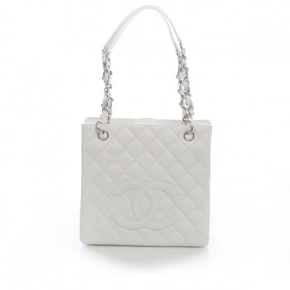 Chanel Caviar Petit Shopping Tote PST White 1 of 14