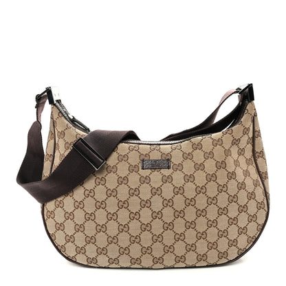 Gucci Monogram Medium Half Moon Hobo Dark Brown 1 of 11