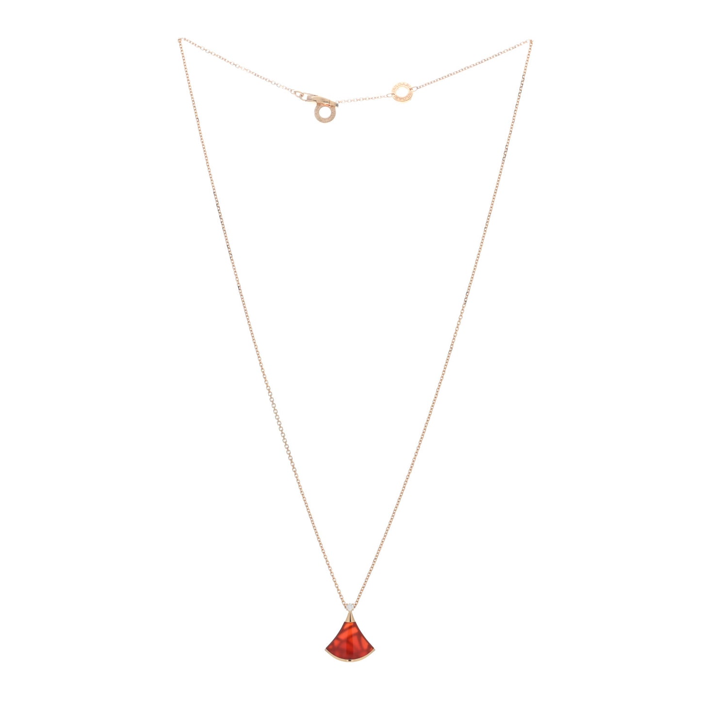 18K Rose Gold Diamond Carnelian Divas' Dream Pendant Necklace