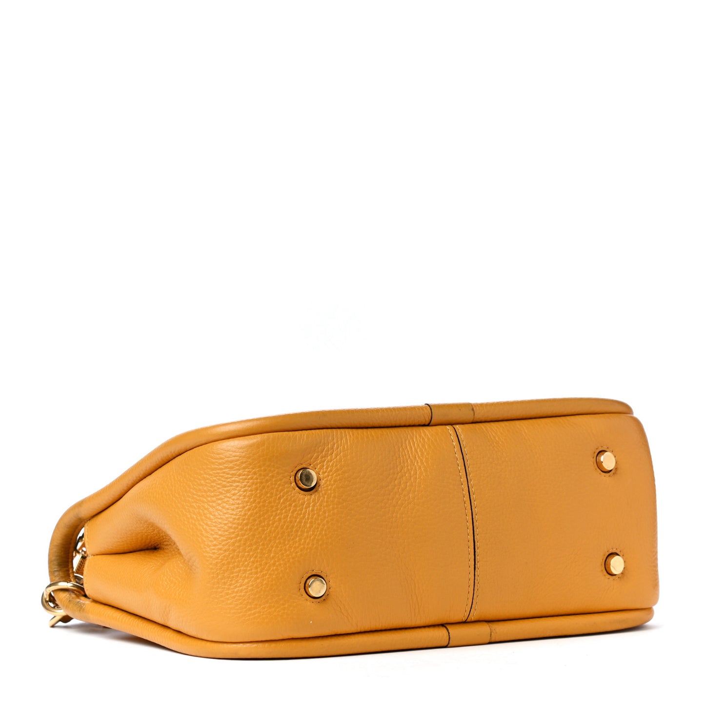 Small Classic Grain Calfskin Small Leighton Deep Amber