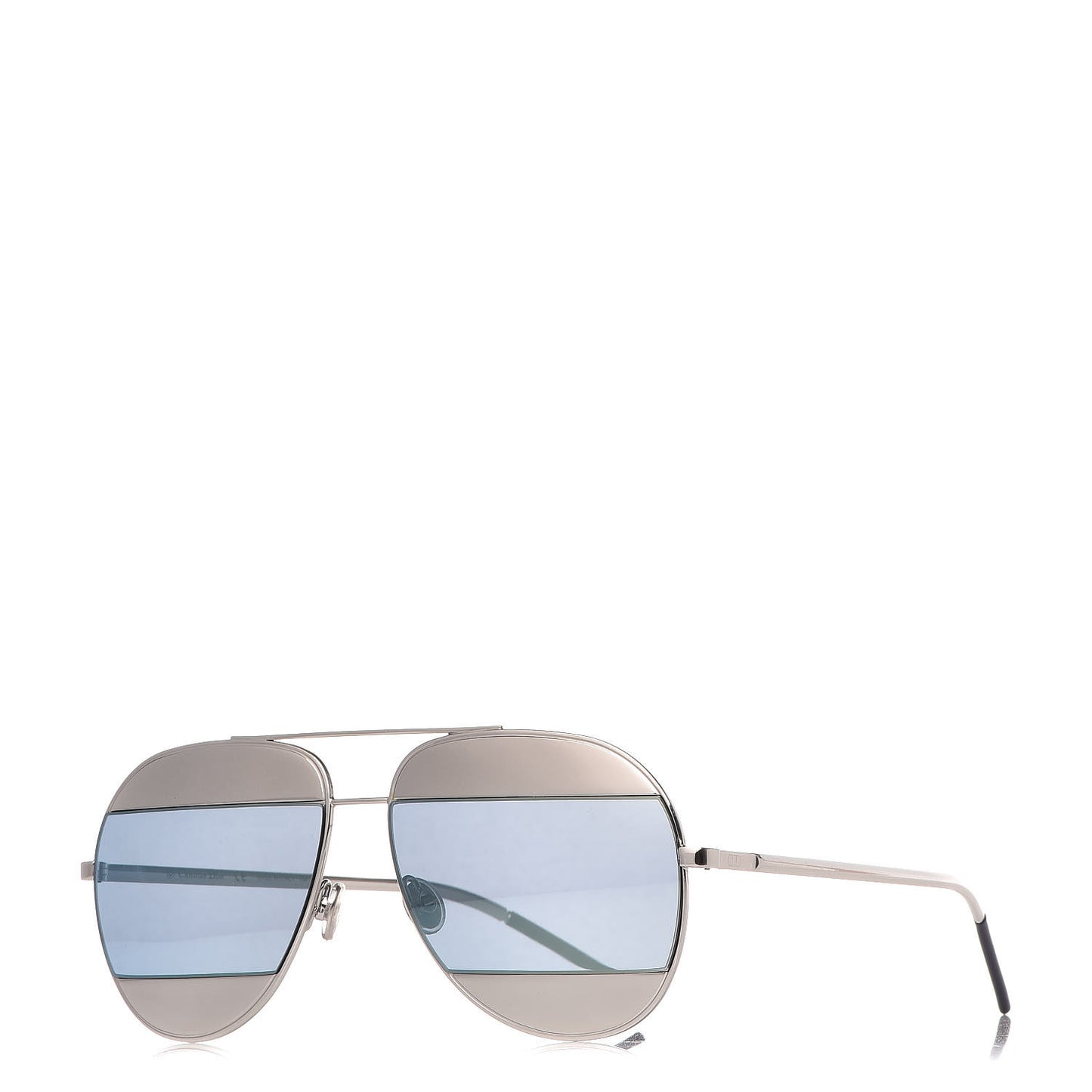 Split 1 Aviator Sunglasses Silver Blue
