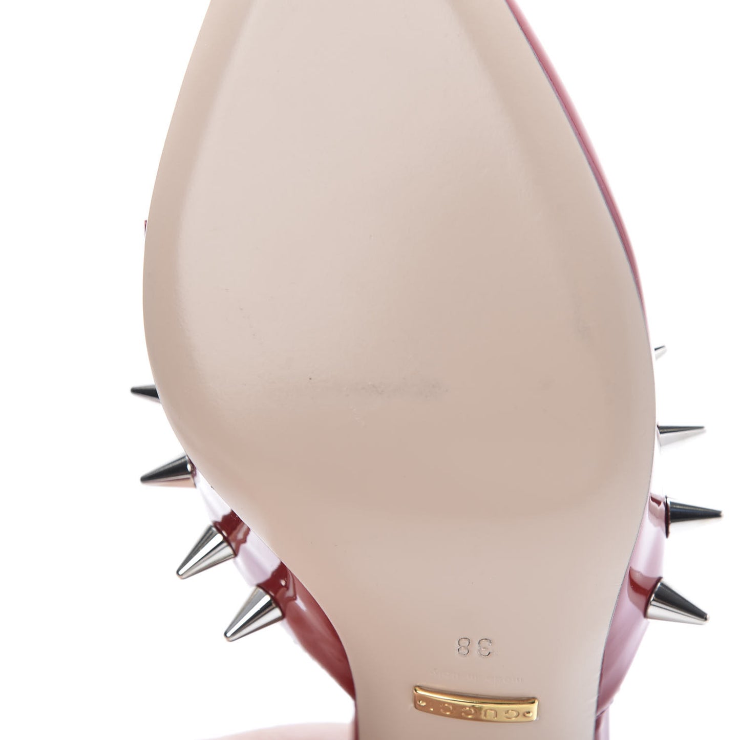 Patent GG Bow Sadie Spike Mid Heel Mules 38 Hibiscus Red