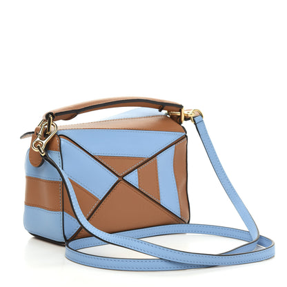 Loewe Calfskin Rugby Mini Puzzle Bag Blue Tan 3 of 9