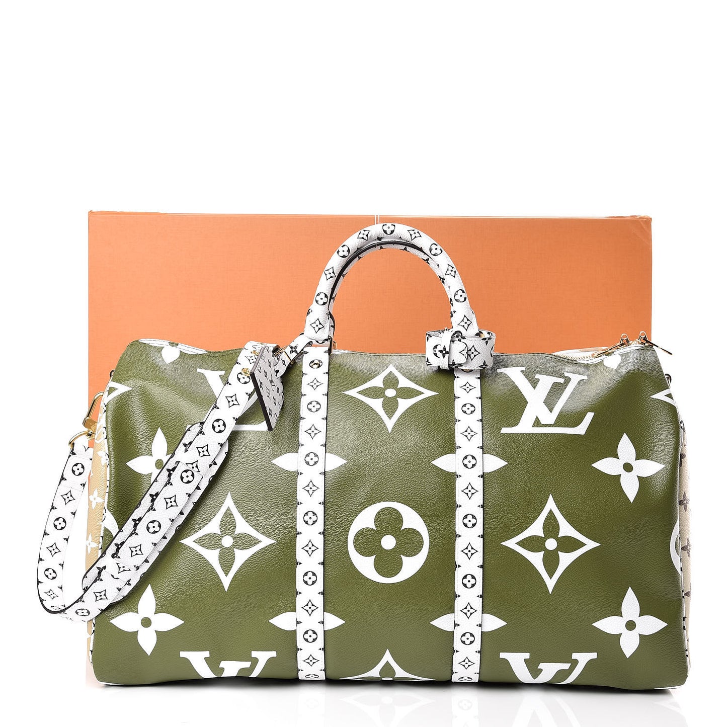 Monogram Giant Keepall Bandouliere 50 Kaki Beige