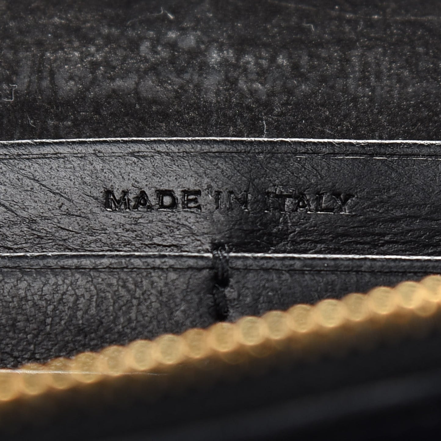 Crocodile Embossed Nubuck Monogram Chain Wallet in Black