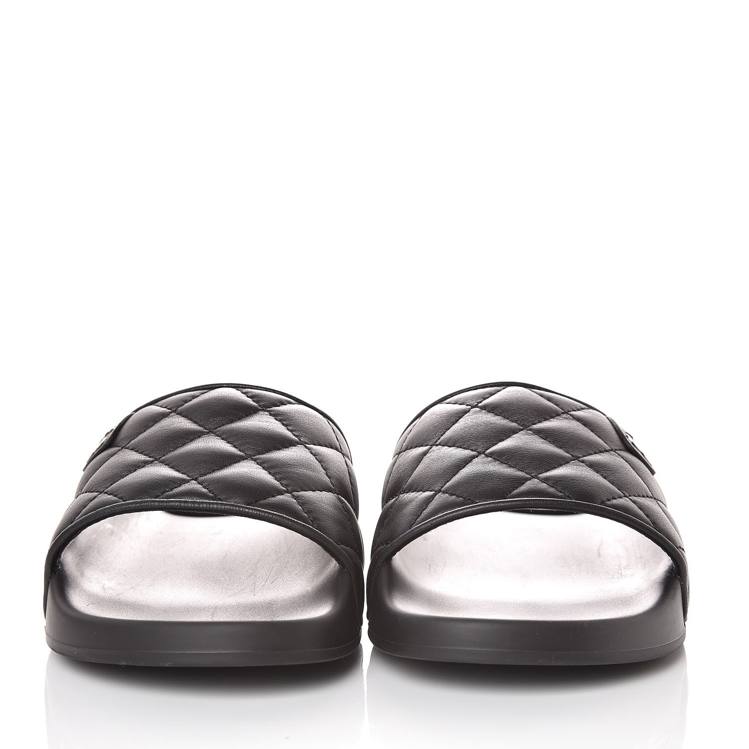 Chanel Lambskin Quilted CC Mules Sandals 37 Black 2 of 9