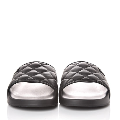 Chanel Lambskin Quilted CC Mules Sandals 37 Black 2 of 9