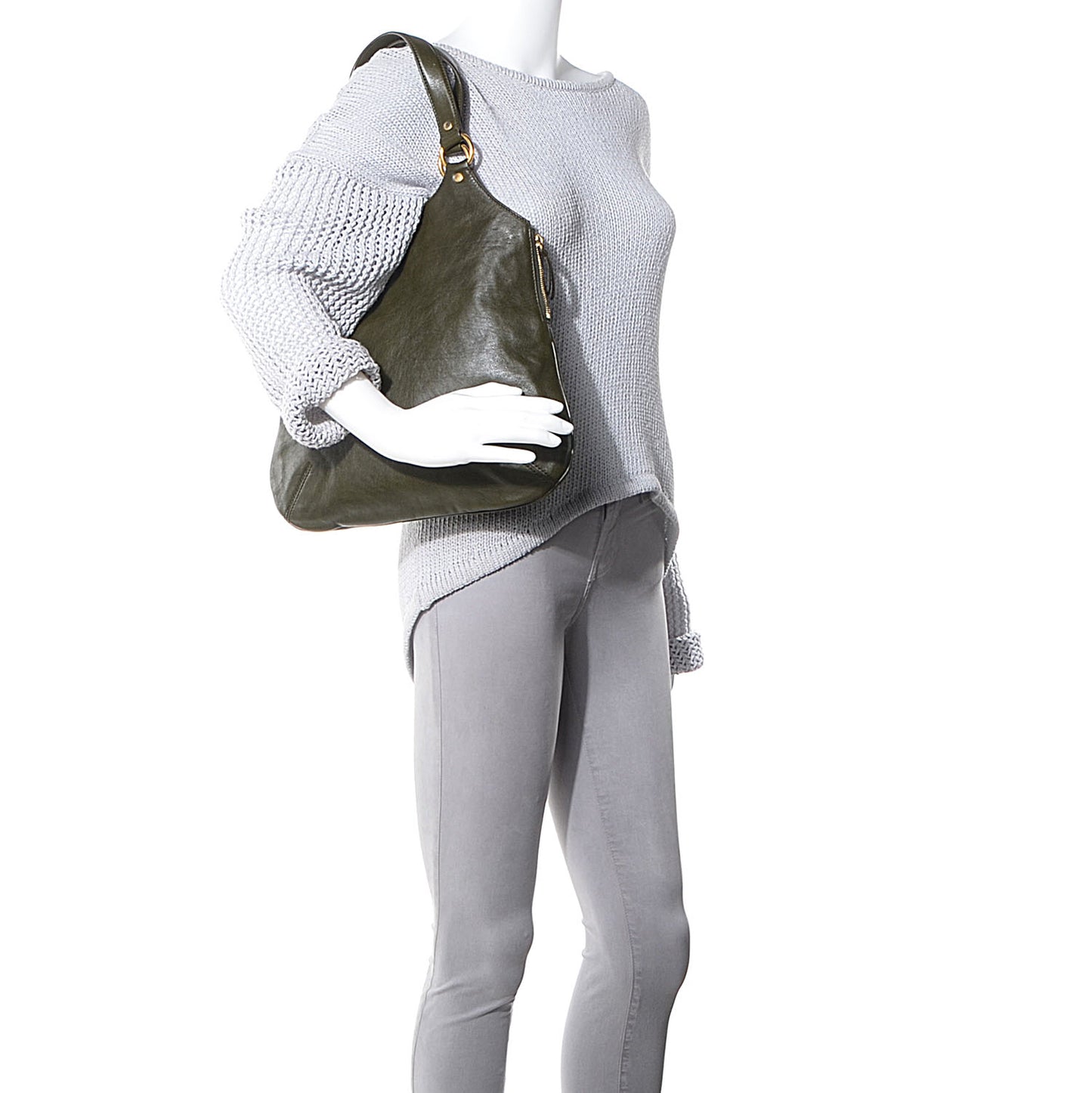 Calfskin Small Tribute Tote Green