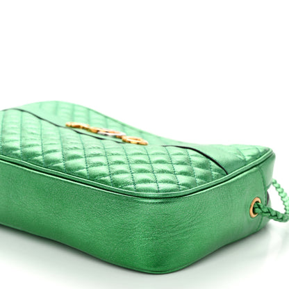 Gucci Laminated Nappa Trapuntata Small Zumi Shoulder Bag Jasmine Green 10 of 10