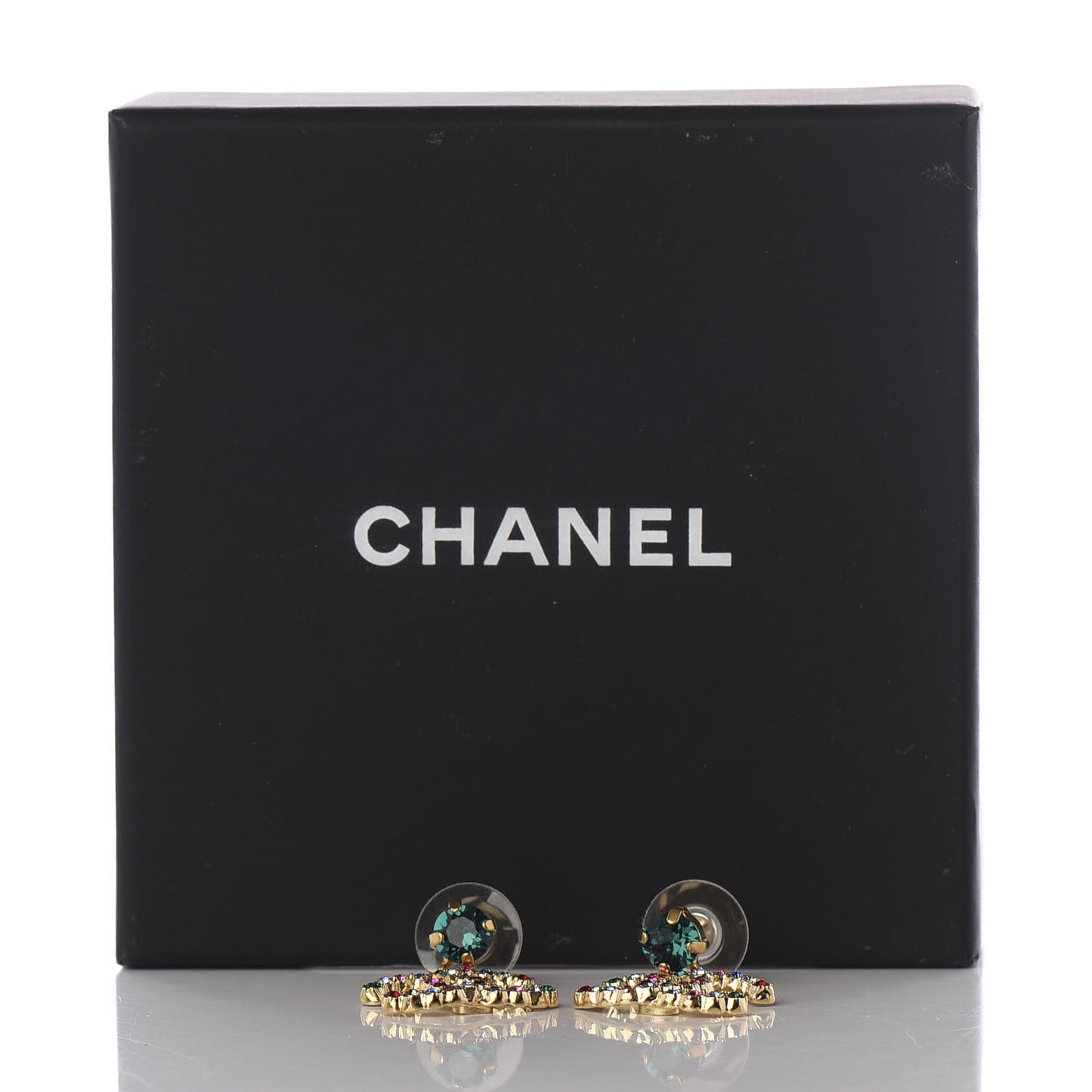 Crystal Over The Rainbow CC Drop Earrings Gold Multicolor