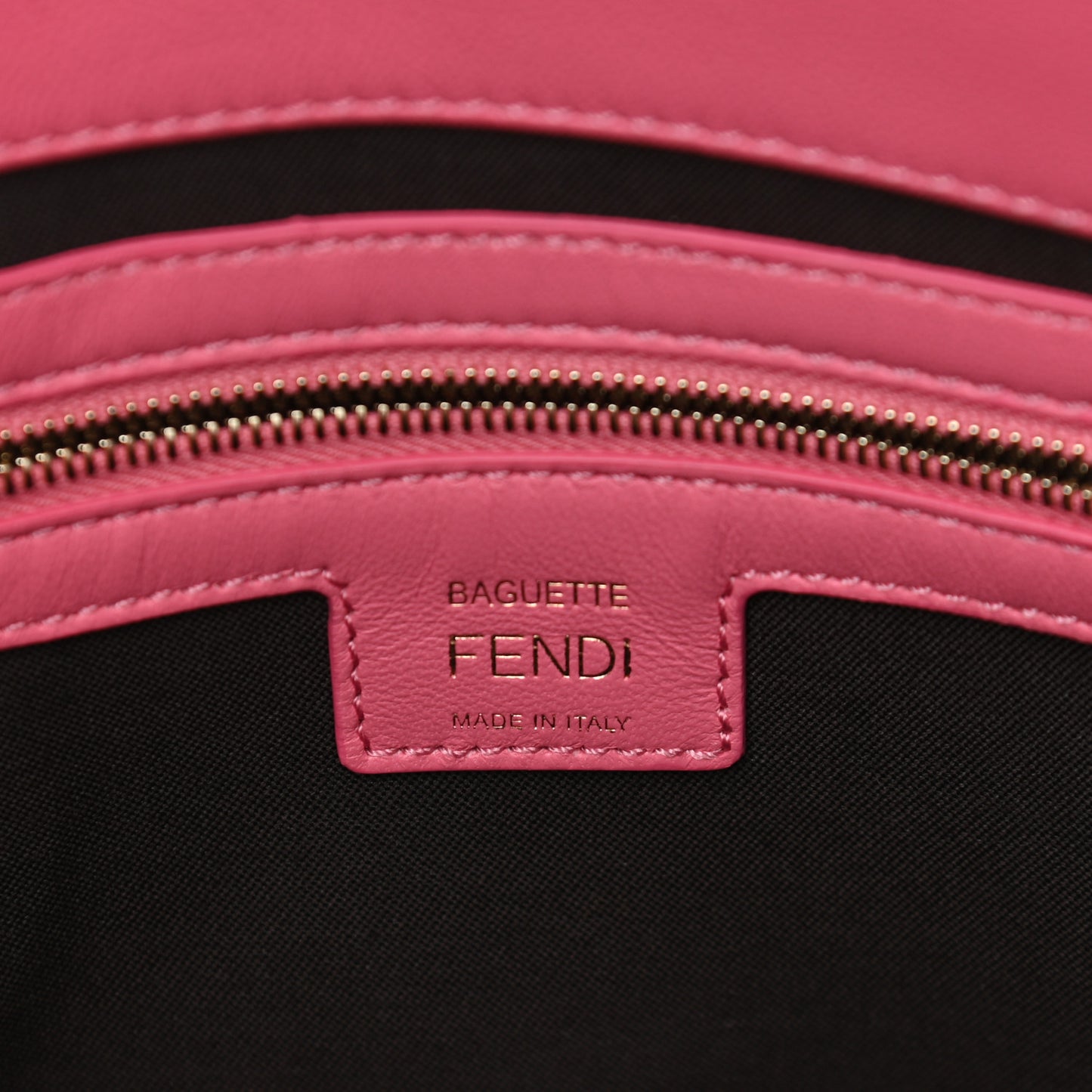 Nappa FF 1974 Embossed Large Baguette Rosa Fluo