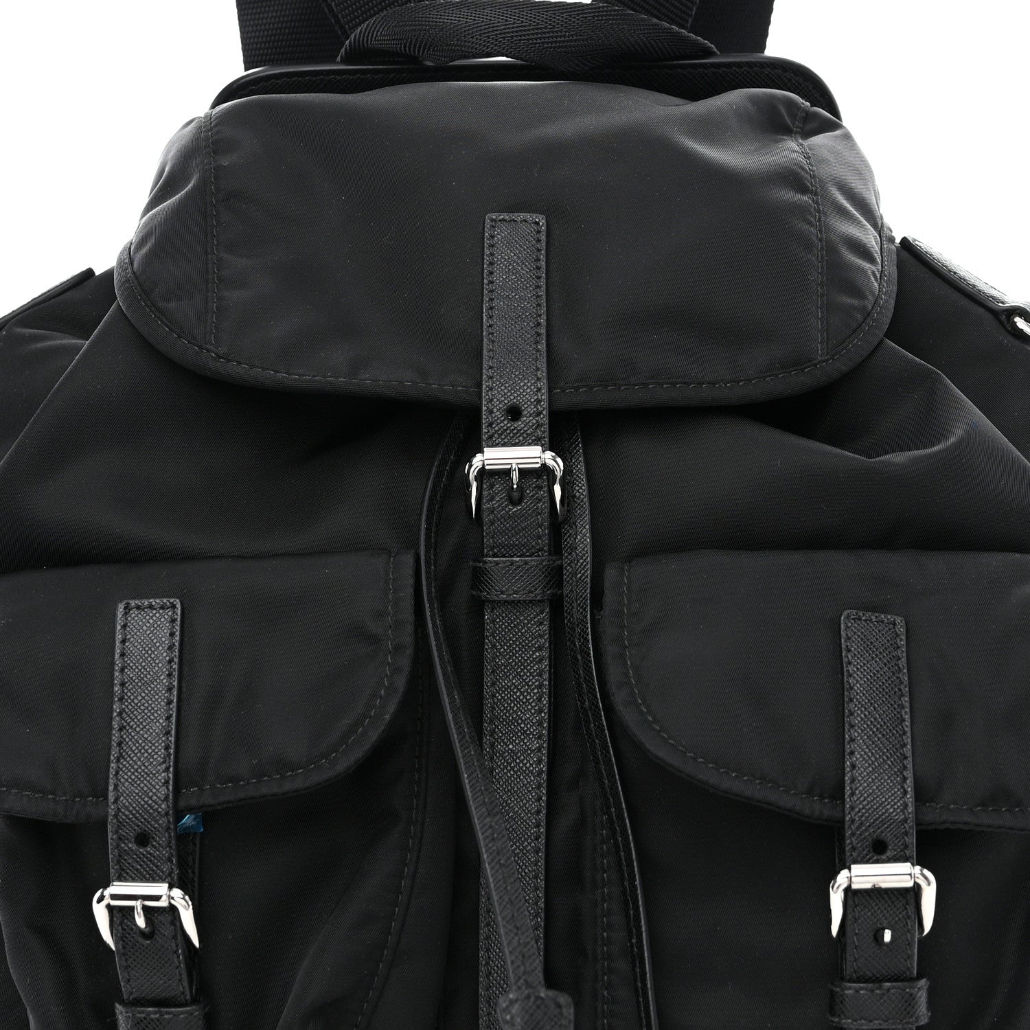 Prada Nylon Vela Saffiano Medium Backpack Black 9 of 12