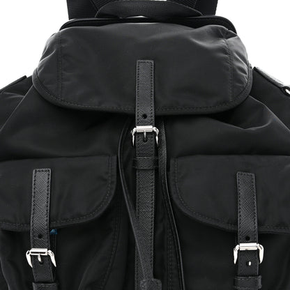 Prada Nylon Vela Saffiano Medium Backpack Black 9 of 12