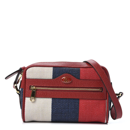 Gucci Canvas Sylvie Stripe Mini Ophidia Camera Bag Mystic White Hibiscus Red Maritime 1 of 9