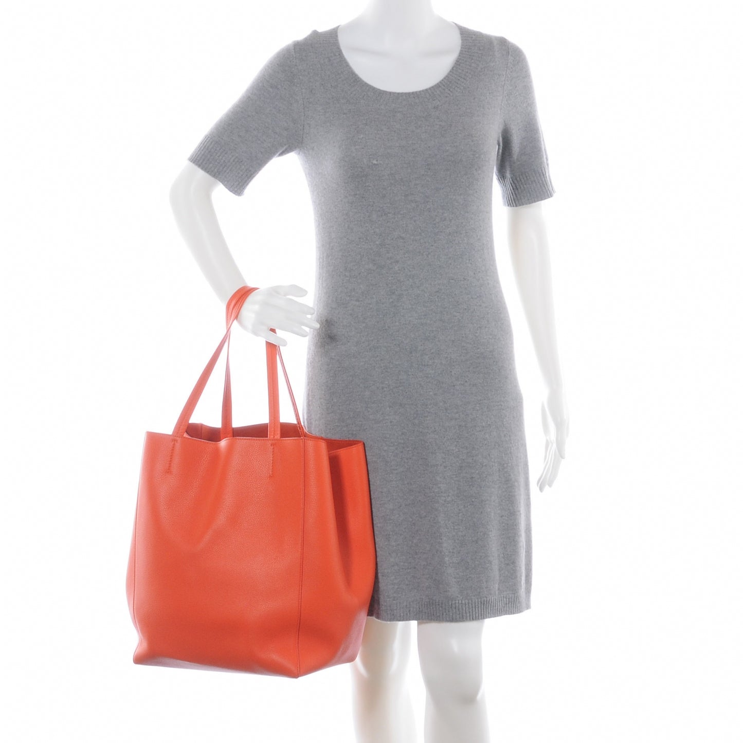Leather Medium Horizontal Cabas Phantom Orange