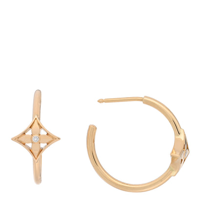 Louis Vuitton 18K Yellow Gold Diamond Small Idylle Blossom Hoop Earrings 1 of 5