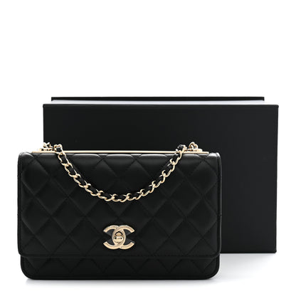 Chanel Lambskin Quilted Trendy CC Wallet On Chain WOC Black 11 of 11