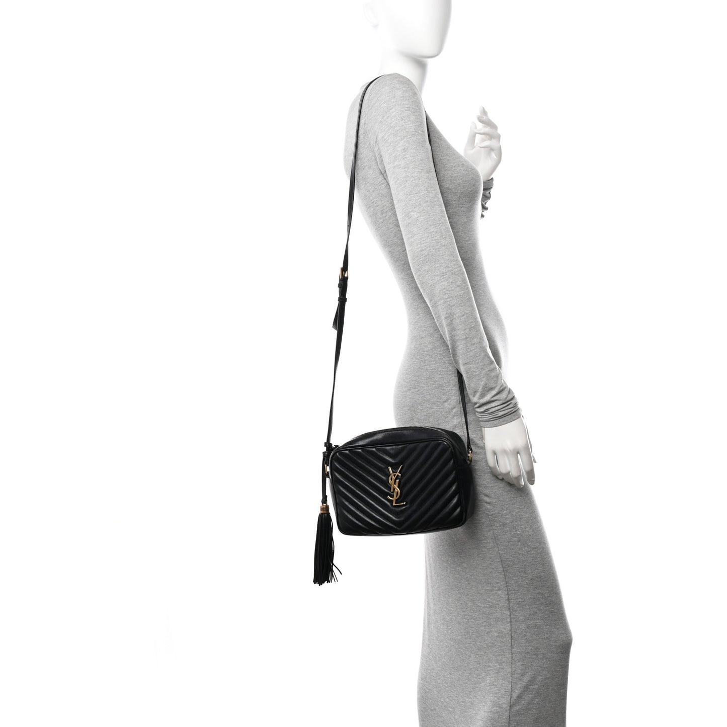 Calfskin Matelasse Monogram Lou Camera Bag Black