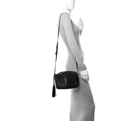 Saint Laurent Calfskin Matelasse Monogram Lou Camera Bag Black 2 of 15