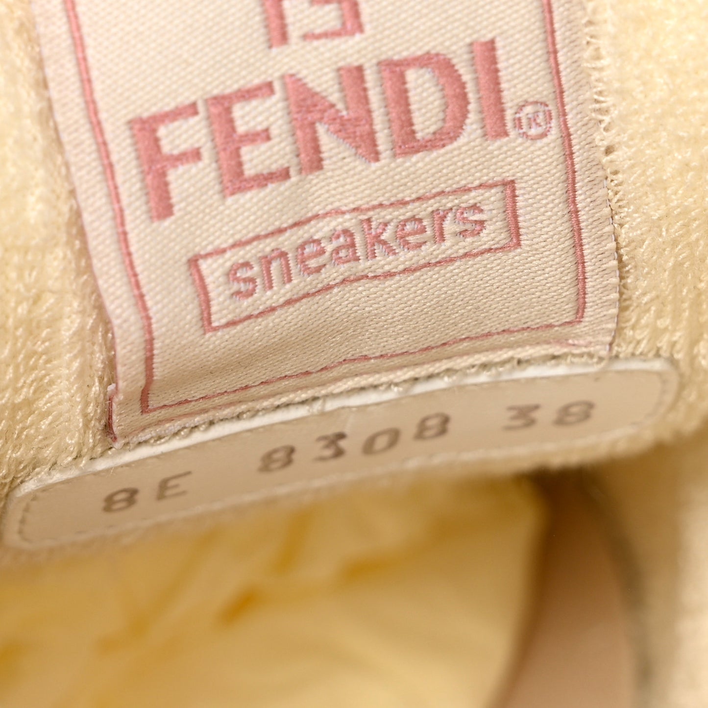 X FENDI Suede Fabric FF Baroque Womens Fendace Match Sneakers 38 Pink Gold Multicolor