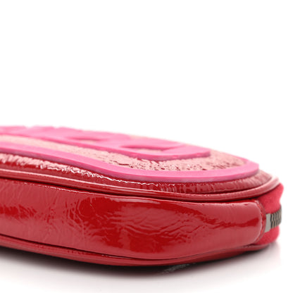 Gucci Patent Rubber Game Patch Logo Belt Bag 95 38 Hibiscus Red 10 of 11