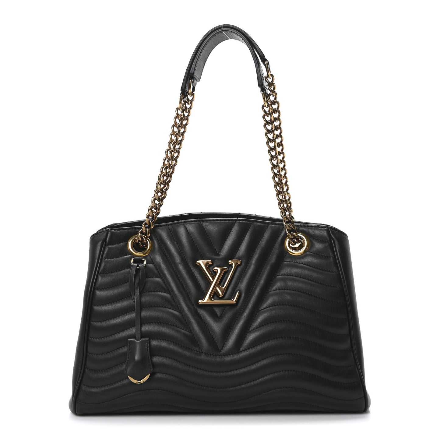 Calfskin New Wave Chain Tote Black