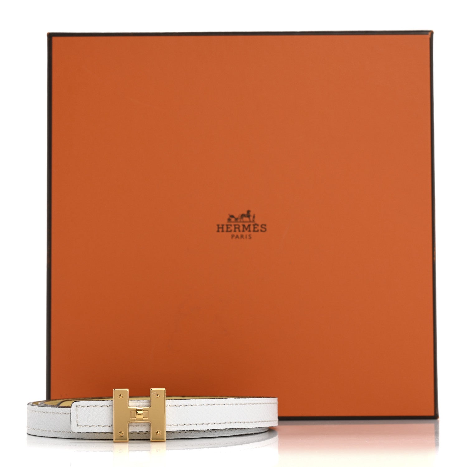 Hermes Swift Epsom 13mm H Kelly Belt 80 32 Jaune Poussin White 6 of 6