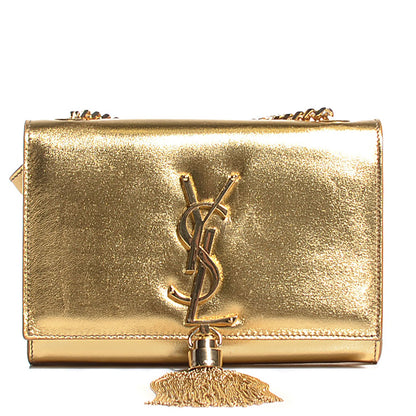 Saint Laurent Calfskin Small Classic Monogram Kate Tassel Satchel Gold 1 of 8