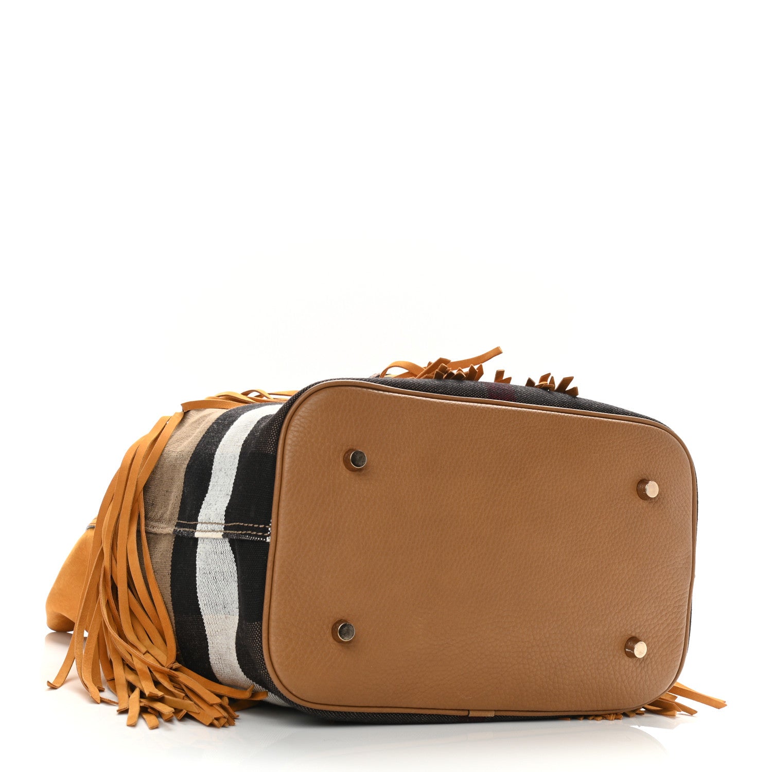 Burberry Suede Fringe Large Belgrove Bucket Bag Tan 4 of 8