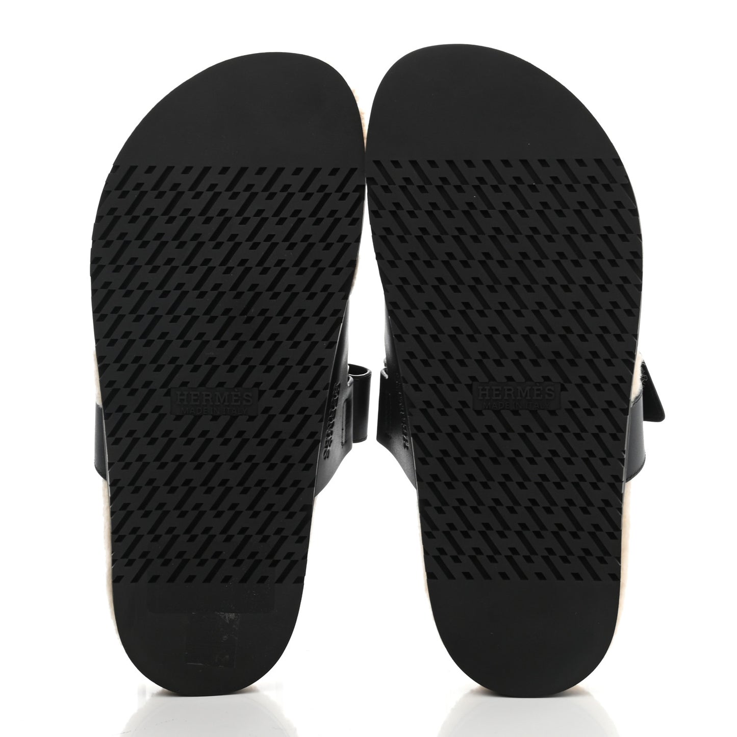 Veau Indios Woolskin Mens Chypre Sandals 41 Black Ecru