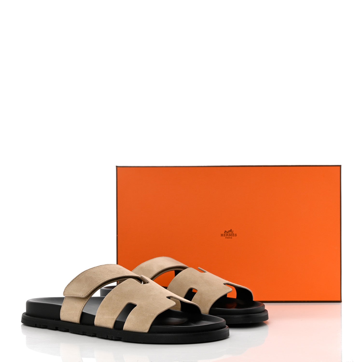 Hermes Suede Goatskin Mens Chypre Sandals 44 Beige Argile 9 of 9