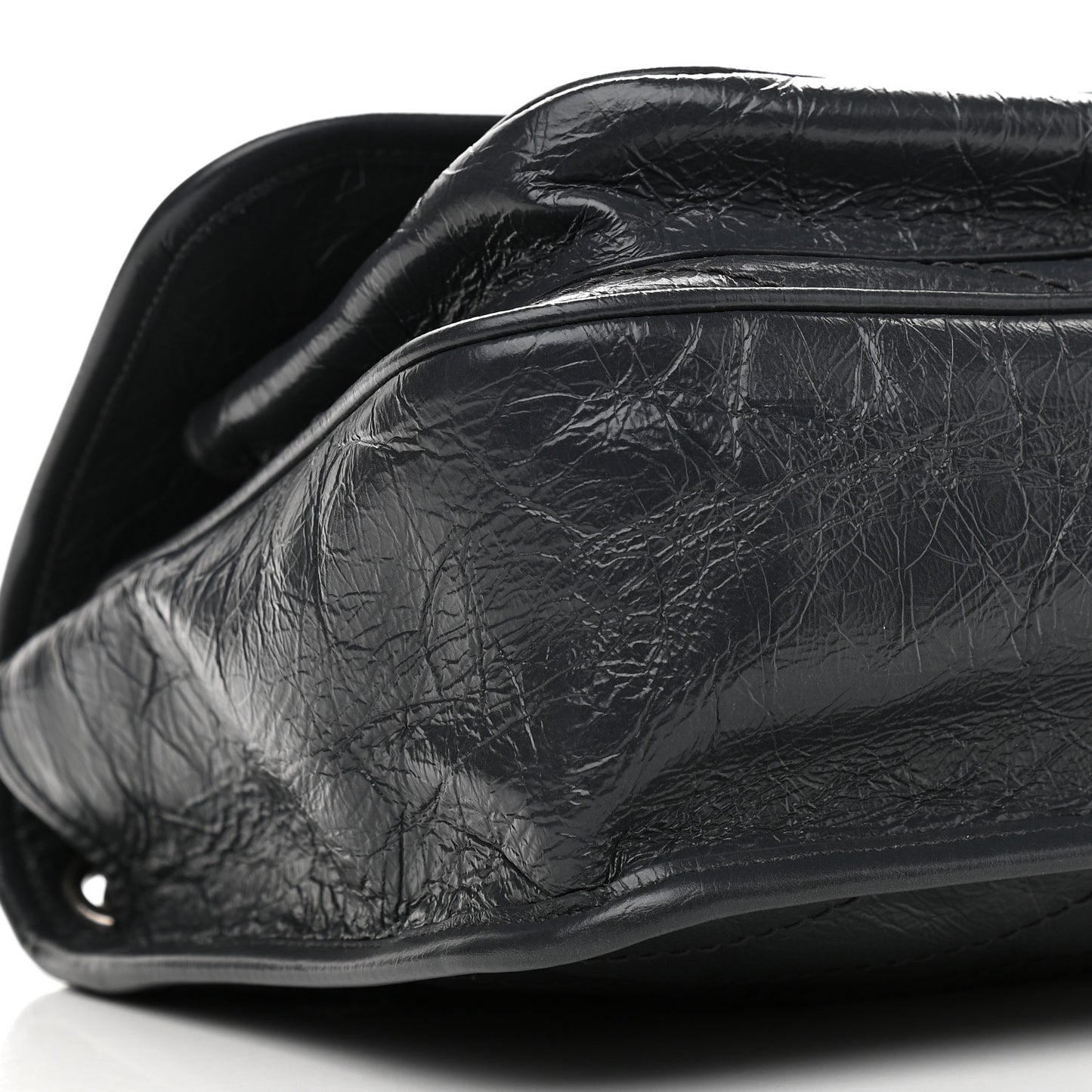 Crinkled Calfskin Matelasse Monogram Medium Niki Chain Satchel Dark Smog