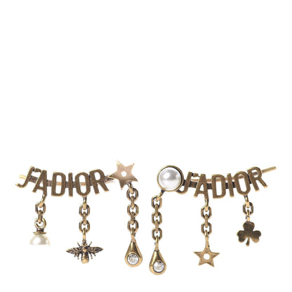 Christian Dior Pearl Crystal J'Adior Earrings Aged Gold 1 of 3