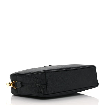 Prada Saffiano Mini Monochrome Camera Crossbody Bag Black 3 of 7