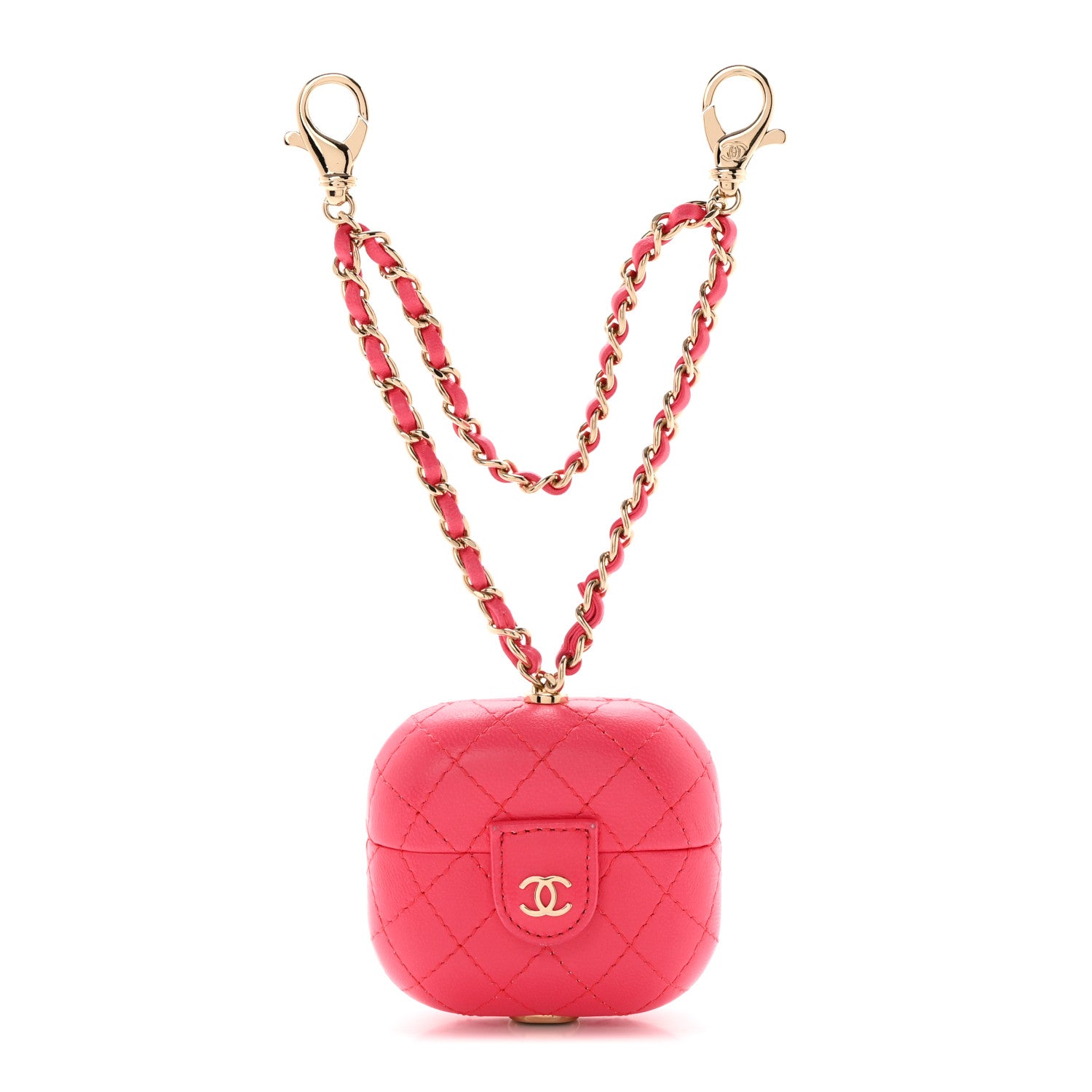 Chanel Lambskin Quilted Airpods Pro Case With Chain Pink 1 of 8