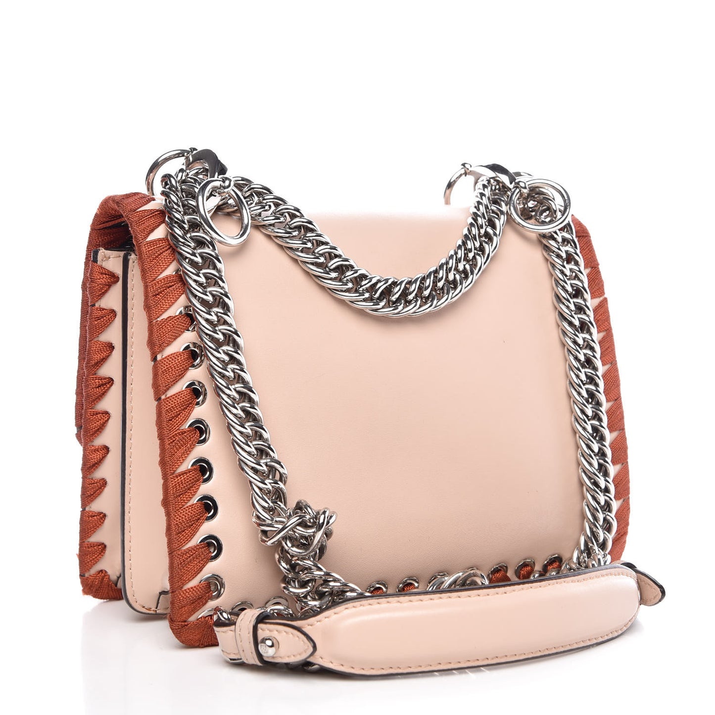 Vitello Liberty Lucido Ribbon Lace Up Studded Small Kan I Shoulder Bag Plaster