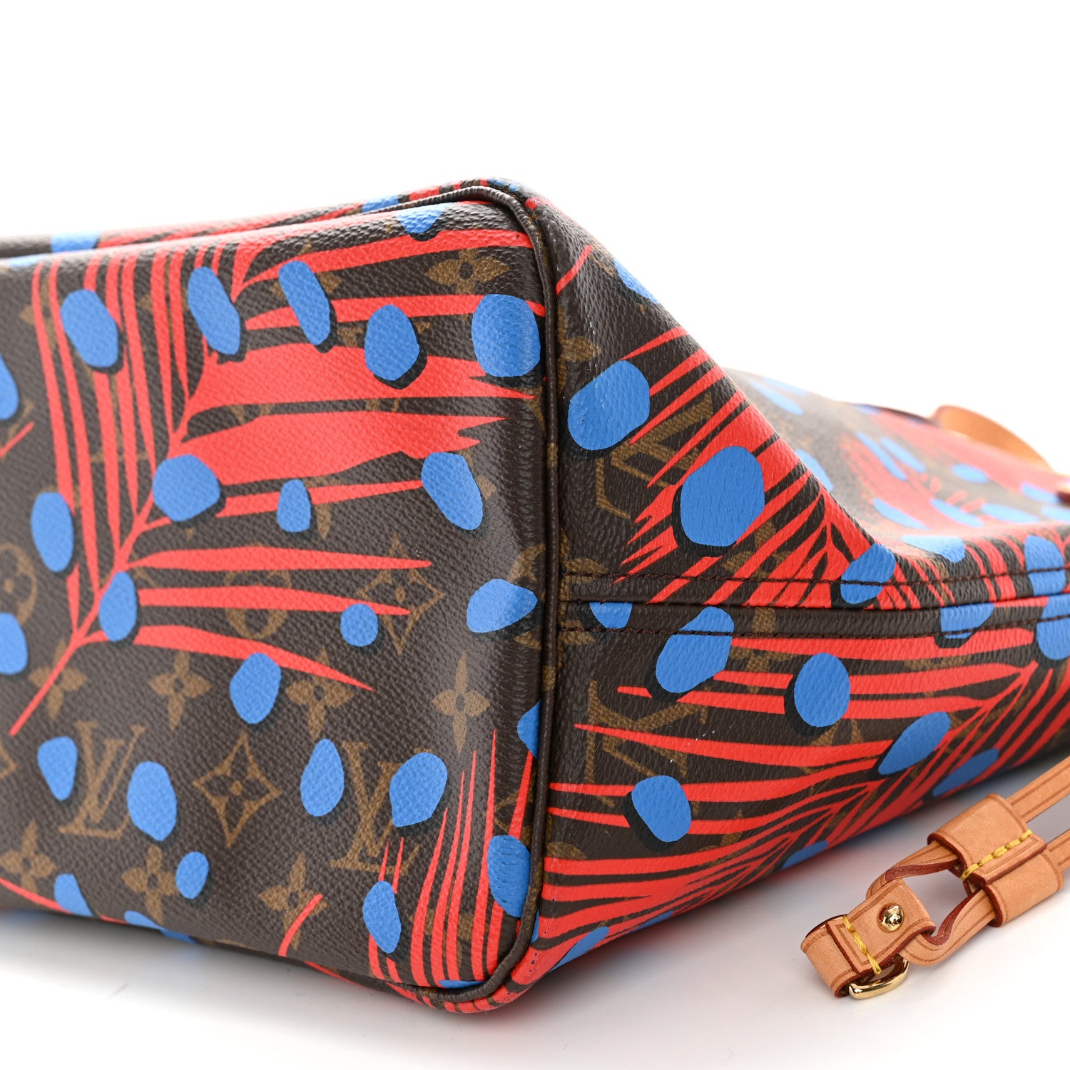 Louis Vuitton Monogram Jungle Dots Neo Neverfull MM Coquelicot Denim 10 of 12