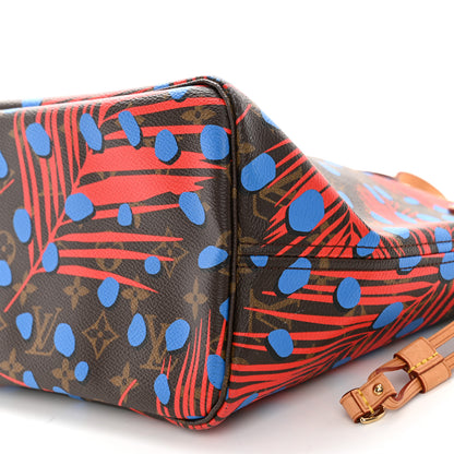 Louis Vuitton Monogram Jungle Dots Neo Neverfull MM Coquelicot Denim 10 of 12