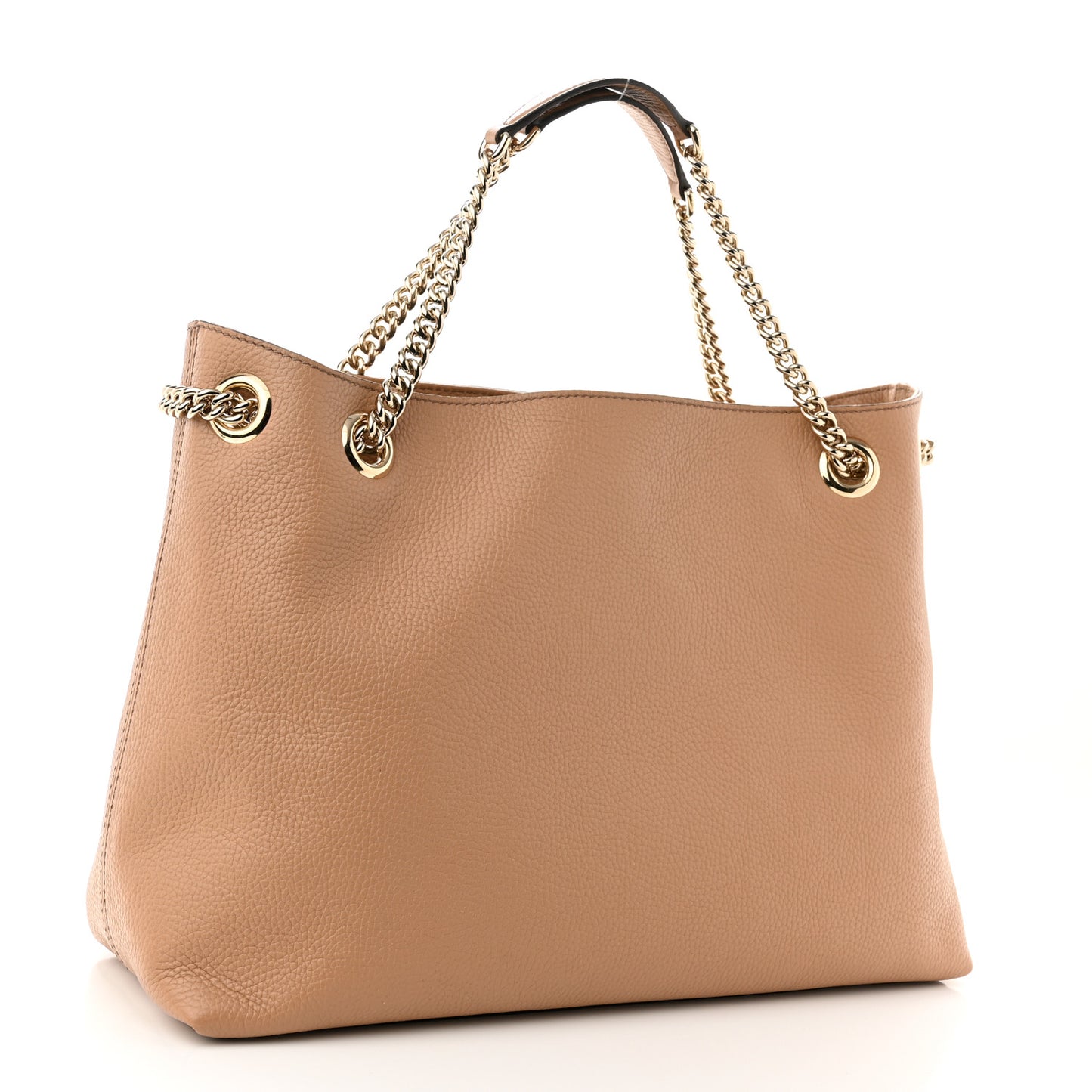 Pebbled Calfskin Medium Soho Chain Shoulder Bag Camelia