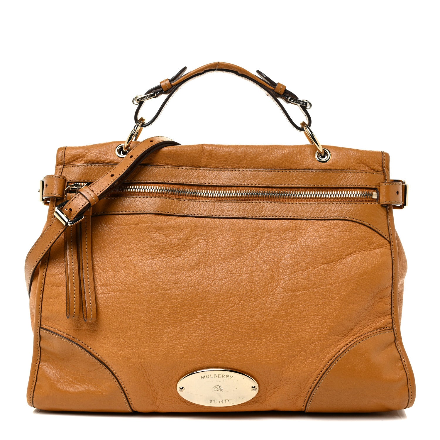 Mulberry Calfskin Taylor Satchel Camel 1 of 17