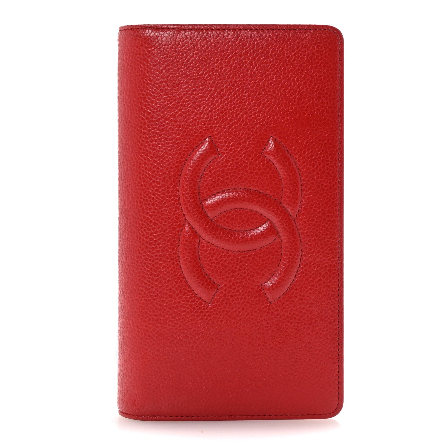 Chanel Caviar Timeless CC Yen Wallet Red 1 of 9