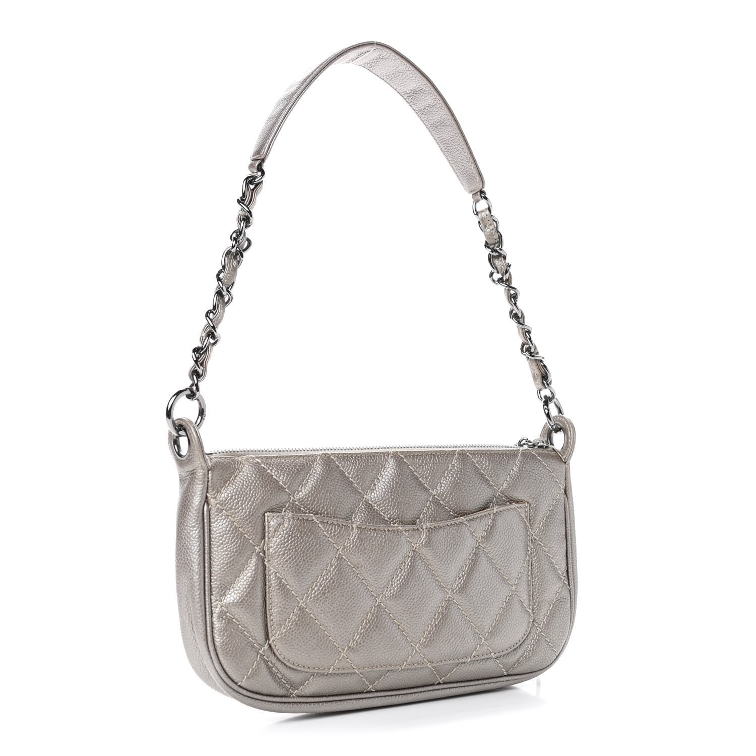 Chanel Metallic Caviar Quilted Timeless CC Shoulder Bag Light Gold 2 of 4