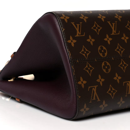 Louis Vuitton Calfskin Monogram Fold Tote MM Black Wine Cream 8 of 9