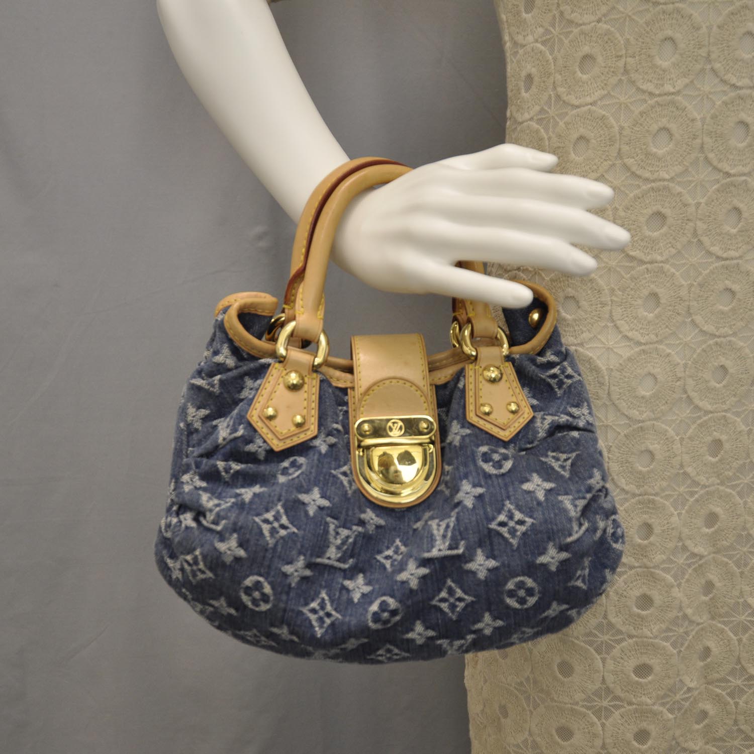 Louis Vuitton Denim Pleaty Blue 2 of 7