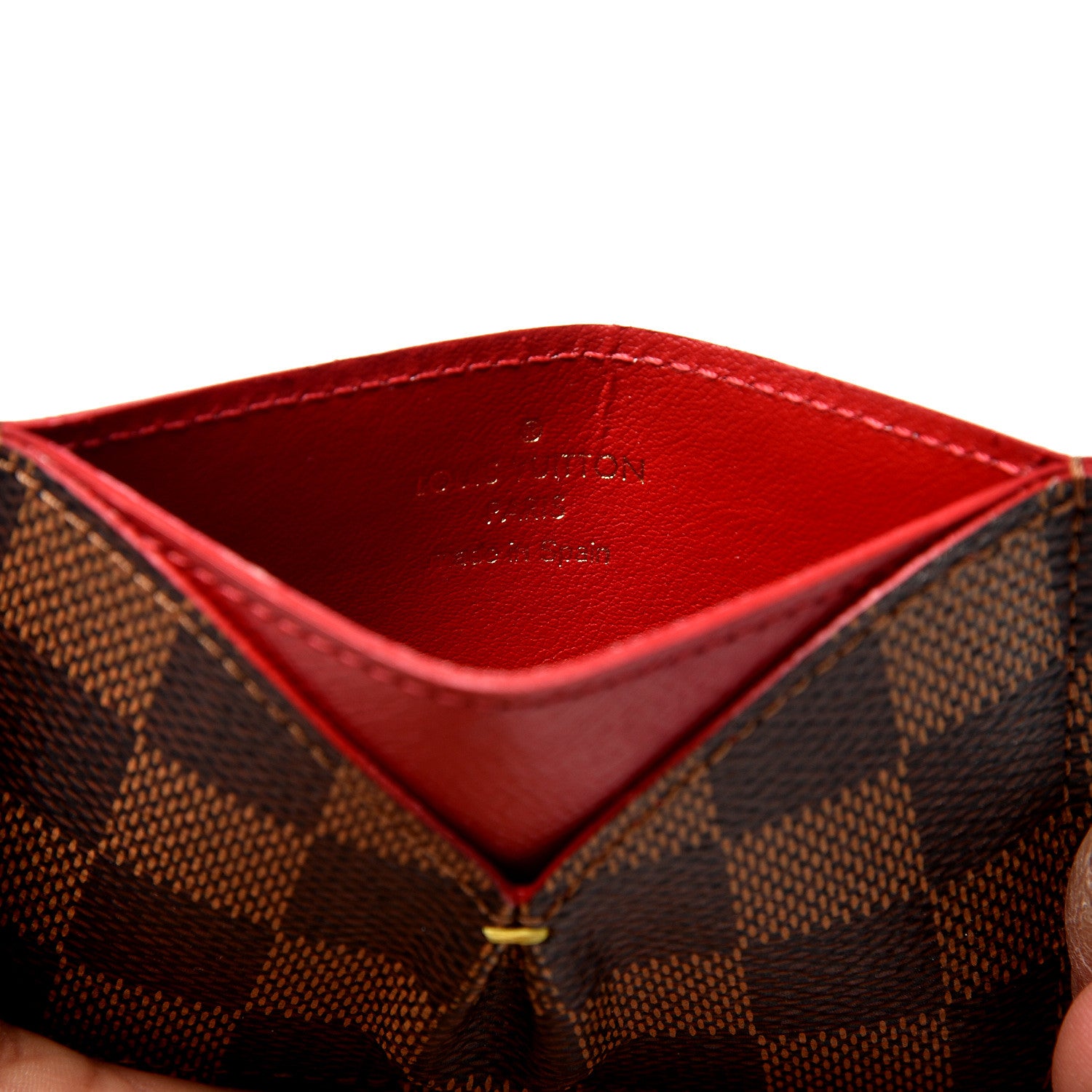 Louis Vuitton Damier Ebene Caissa Card Holder Cherry 4 of 8
